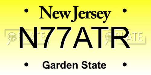 N77ATR New Jersey License Plate