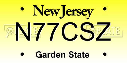 N77CSZ New Jersey License Plate
