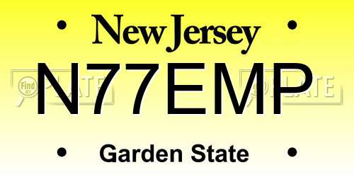 N77EMP New Jersey License Plate