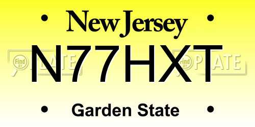 N77HXT New Jersey License Plate