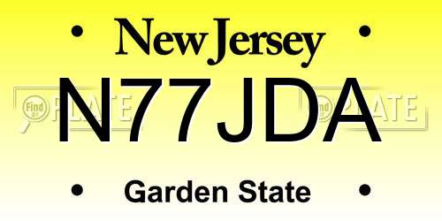 N77JDA New Jersey License Plate