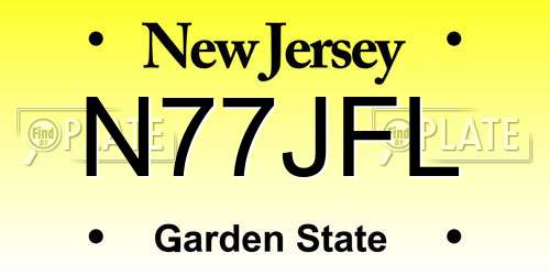 N77JFL New Jersey License Plate