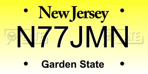 N77JMN New Jersey License Plate