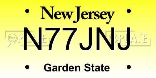 N77JNJ New Jersey License Plate