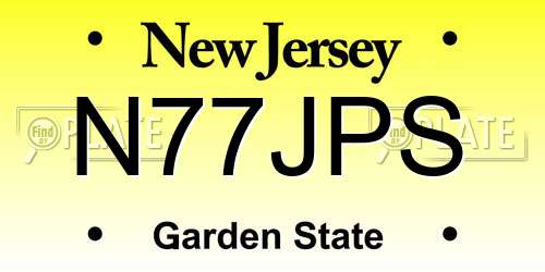 N77JPS New Jersey License Plate