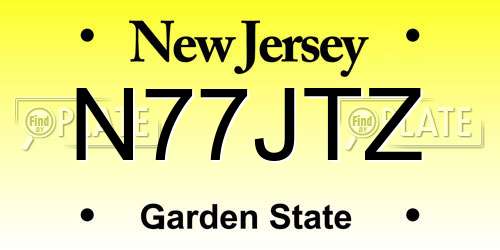 N77JTZ New Jersey License Plate