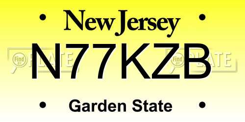 N77KZB New Jersey License Plate