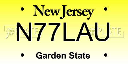 N77LAU New Jersey License Plate