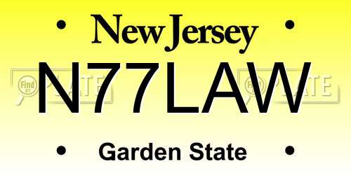 N77LAW New Jersey License Plate