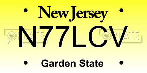 N77LCV New Jersey License Plate