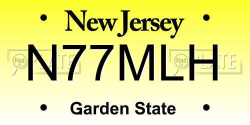 N77MLH New Jersey License Plate