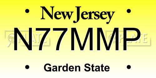 N77MMP New Jersey License Plate