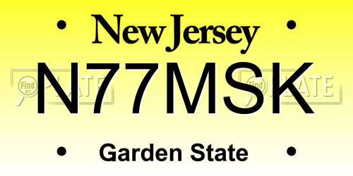N77MSK New Jersey License Plate