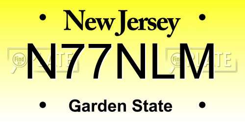 N77NLM New Jersey License Plate