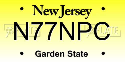 N77NPC New Jersey License Plate