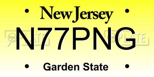 N77PNG New Jersey License Plate