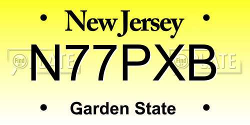 N77PXB New Jersey License Plate