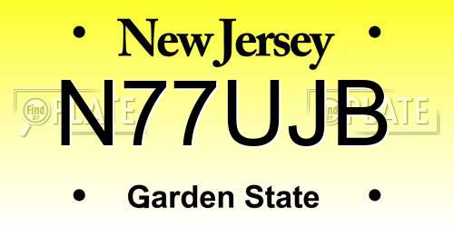 N77UJB New Jersey License Plate