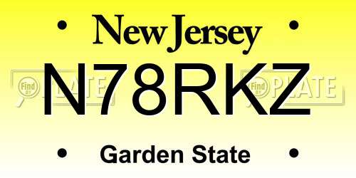 N78RKZ New Jersey License Plate