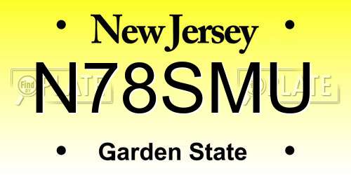 N78SMU New Jersey License Plate