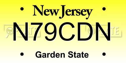 N79CDN New Jersey License Plate
