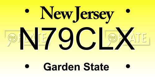 N79CLX New Jersey License Plate