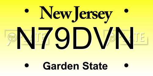N79DVN New Jersey License Plate