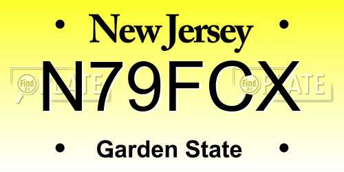 N79FCX New Jersey License Plate