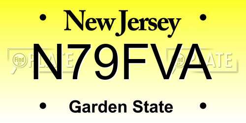 N79FVA New Jersey License Plate