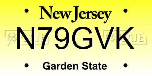 N79GVK New Jersey License Plate