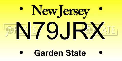 N79JRX New Jersey License Plate