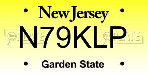 N79KLP New Jersey License Plate