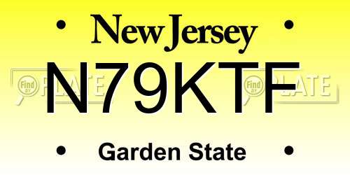 N79KTF New Jersey License Plate