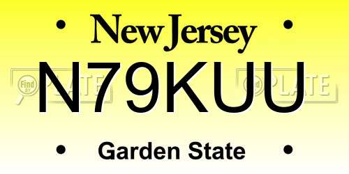 N79KUU New Jersey License Plate