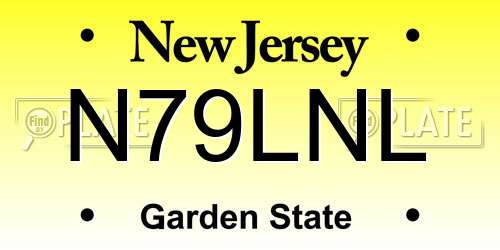 N79LNL New Jersey License Plate