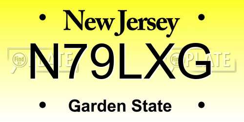 N79LXG New Jersey License Plate