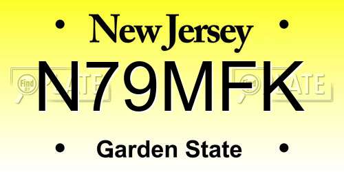 N79MFK New Jersey License Plate