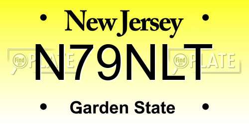 N79NLT New Jersey License Plate