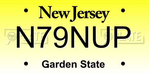 N79NUP New Jersey License Plate