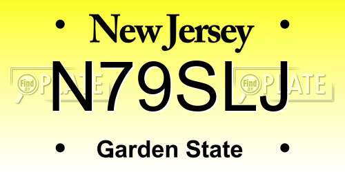 N79SLJ New Jersey License Plate
