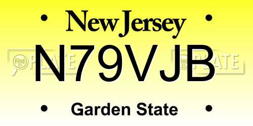 N79VJB New Jersey License Plate