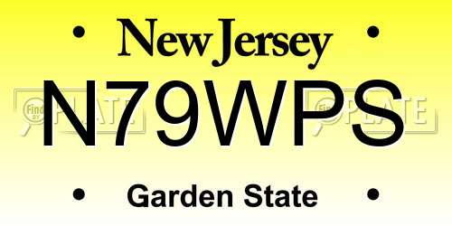 N79WPS New Jersey License Plate