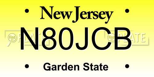 N80JCB New Jersey License Plate