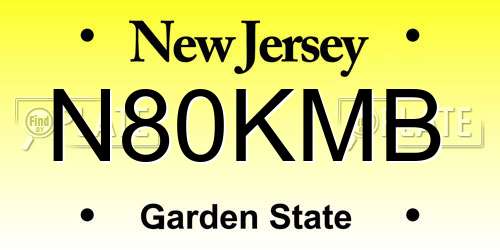 N80KMB New Jersey License Plate