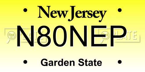 N80NEP New Jersey License Plate