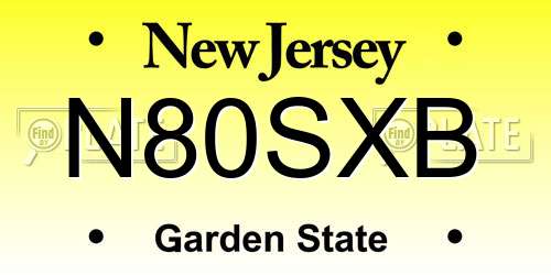 N80SXB New Jersey License Plate