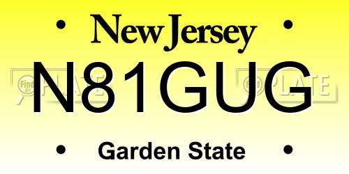 N81GUG New Jersey License Plate