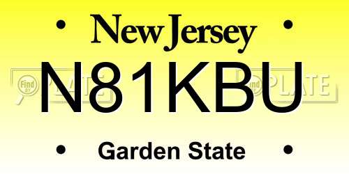 N81KBU New Jersey License Plate