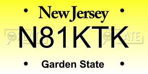 N81KTK New Jersey License Plate
