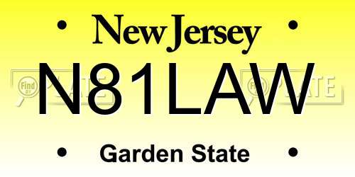 N81LAW New Jersey License Plate